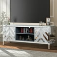 thumbnail image 5 of Atumcto Mirrored TV Stand for 65in TV, Silver Console with Storage Cabinets and Shelves, Modern Glam Entertainment Center for Living Room, 5 of 9