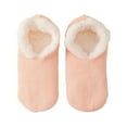 thumbnail image 4 of Women's Winter Thick Crew Socks, Plush Lamb's Wool Thermal Slipper Socks with Non-Slip Grips, Cozy House Socks for Indoor Use, Warm Couple's Matching Floor Socks, Short Ankle Warmers - Pink, 4 of 4