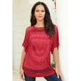 thumbnail image 2 of Roaman's Women's Plus Size Relaxed Pullover Crochet Sweater, 2 of 4