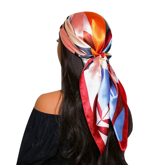 Large Square Headscarf 90x90cm Hair Bandanas Neck Scarves Stylish Soft Artificial Silk for Sleep Beach Daily Wear Parties Decoration