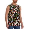 thumbnail image 2 of Haiem Men's Mushrooms Print Tank Tops Summer Sleeveless Cut Off Workout T-Shirts Fitness Vest Athletic Undershirts-Large, 2 of 8