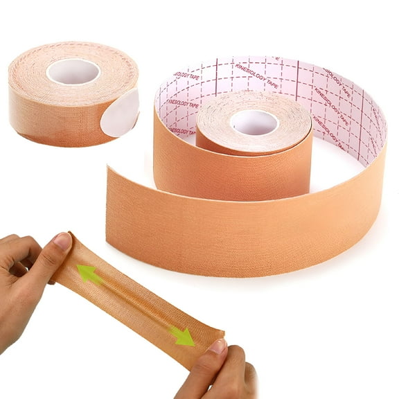 RAGUPEL 2 Pack Boob Tape - Breast Lift Tape, Body Tape for Breast Lift Reusable Adhesive Bra-5cm*2.5m