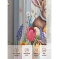 thumbnail image 6 of Easter Bunny Sheer Curtains 54 Inch Length 2 Panels Set Window Treatments, Colorful Eggs Spring Tulips Flower Blue Stripes Rod Pocket Semi Curtains for Living Room/Bedroom/Kitchen, 104"W x 54"L, 6 of 7