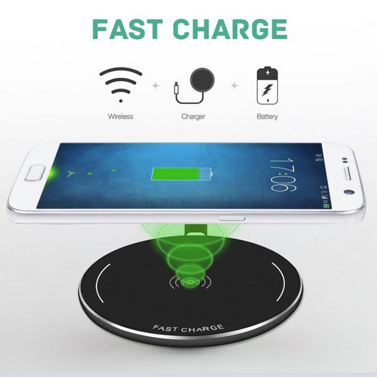 10W Fast Wireless Charger Charging Slim Pad Compatible With Kyocera Hydro Elite C6750 - LG V40 ThinQ, G4 G3 G2 - Nokia 8 - Razer Phone 2 - Samsung Galaxy S9+ S9, S8+, S8 active, S7 Edge