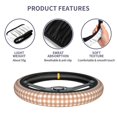 thumbnail image 6 of XMXY Car Steering Wheel Cover, Brown Plaid Print Non-Slip Jeep Truck Universal Elastic Steering Wheel Protector 15 inch, 6 of 8