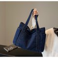 thumbnail image 7 of SPEKSEE Large Capacity Washed Denim Tote Bag, Casual Daily Shoulder Handbag with Zip‑Top Closure Roomy Denim Purse for Work Commute Shopping Travel, 7 of 7