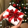 thumbnail image 4 of olkpmnmk Christmas Velvet Ribbon, Hot Stamping Printed Decorative Wired Ribbon Roll, Wired Edge Xmas Ribbon for Christmas Tree, Gift Wrapping, DIY Craft Bow Making, Wreath Garland Home Party Decor, 4 of 4