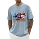 thumbnail image 2 of Tops para hombre, blusas y camisas de cuello redondo y manga corta para hombre, blusas casuales de moda con cuello redondo y estampado para hombre, blusas de poliéster para hombre., 2 of 6