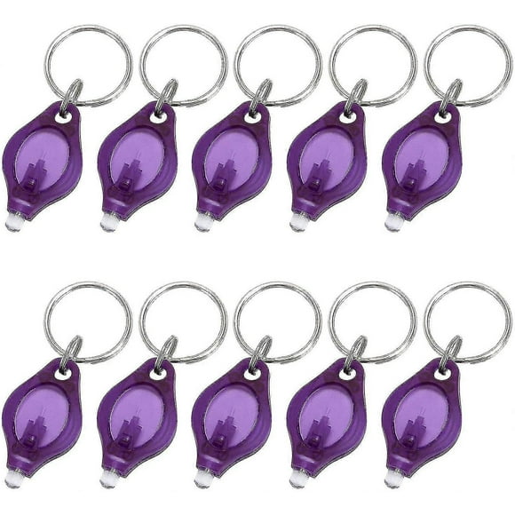 Pack Of 10 Uv Light Mini Led Keychain Torch Torch Key Ring Lights-