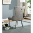 thumbnail image 2 of Nailhead Trim and Metal Ring Feature / 2 Gray Dining Side Chairs, 2 of 5