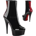 thumbnail image 2 of 6" Heel, 1 3/4" PF Corset Style Ankle Boot, Side Zip - Blk Pat-Red/Blk, 12, 2 of 3