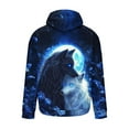thumbnail image 4 of Dolkfu Fleece Men's Hoodie Wolf Graphic Sweatshirts Hooded Drawstring 3d Print Shirts for Men L, 4 of 5