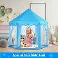 thumbnail image 5 of Princess Tent for Girls, Blue Castle Tent with String Light Indoors Outdoor Foldable Playhouse for Kid Age 3-12 Years, 5 of 7
