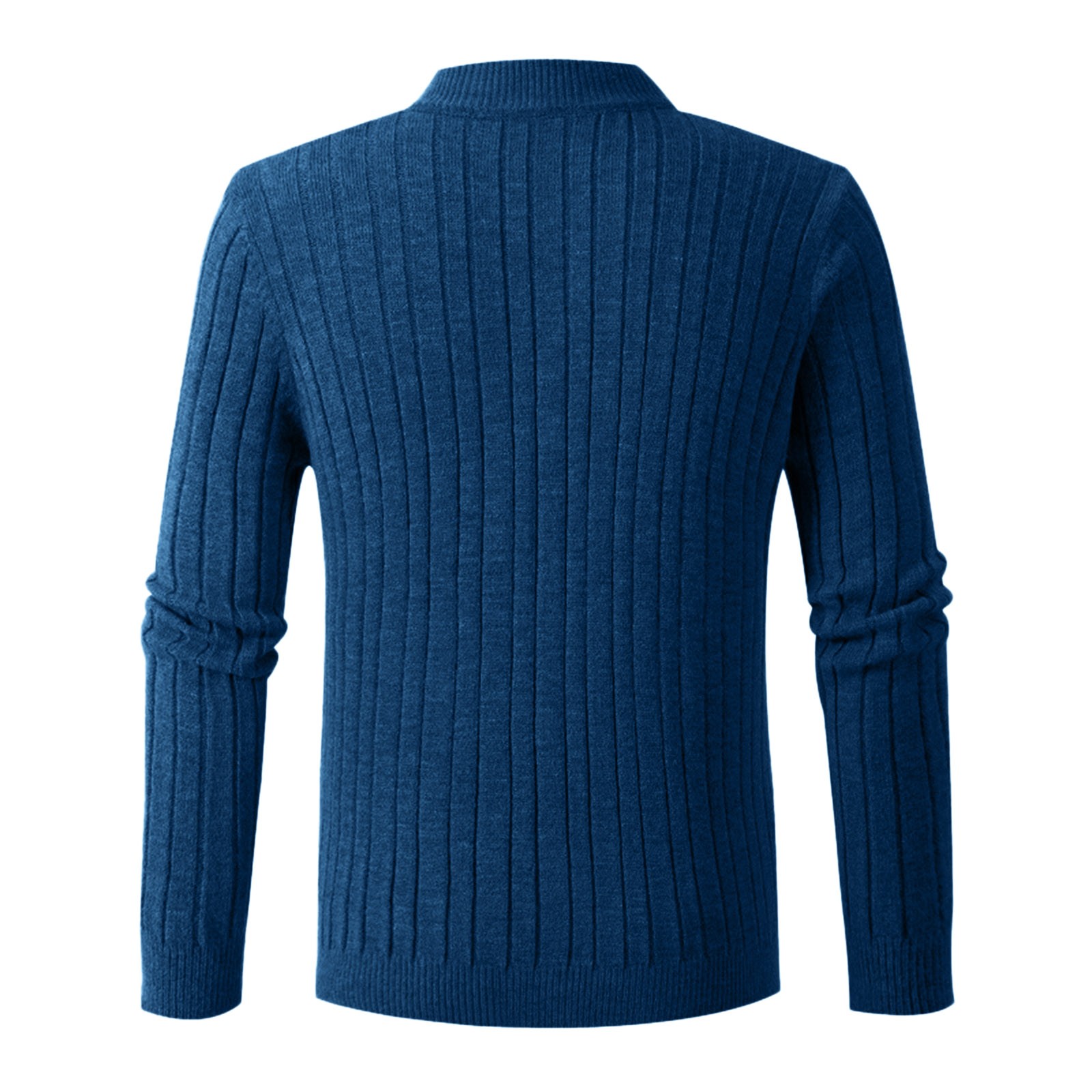 Mens Fashion Leisure Solid Wool Knitting Versatile Stand Collar Long ...