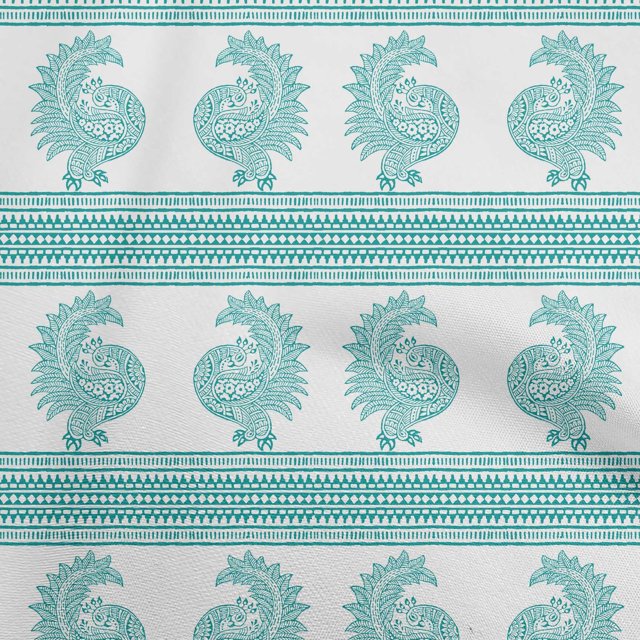 oneOone Rayon Teal Green Fabric Block Sewing Craft Projects Fabric Prints By Yard 56 Inch Wide-7G