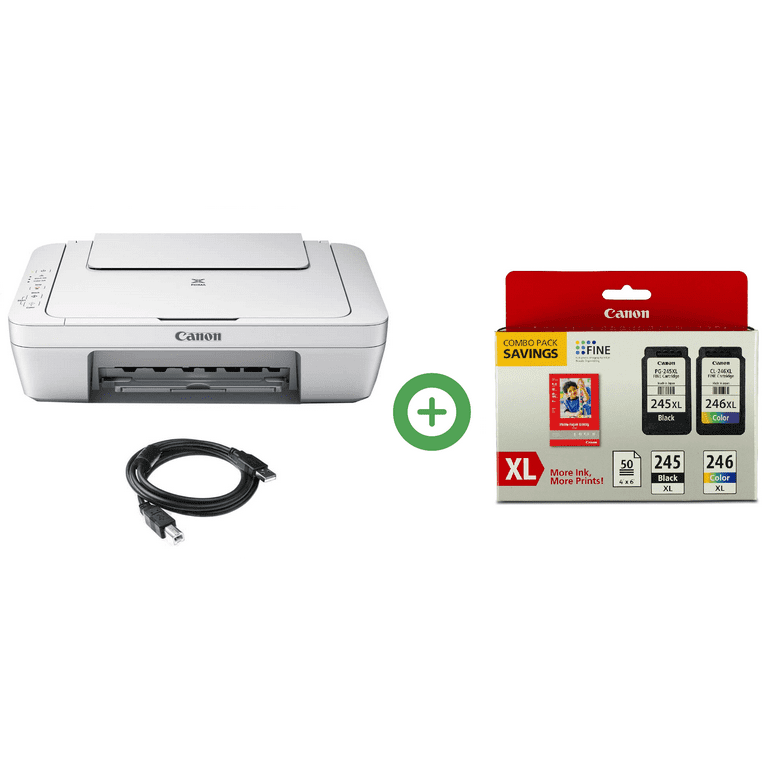 Canon PIXMA MG2522 Wired All-in-One Color Inkjet with USB Cable Canon PG-245XL/CL-246XL Paper Pack ($53 value) - Walmart.com