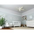 thumbnail image 5 of Hunter - Bennett Indoor Low Profile Ceiling Fan With Light, Remote, 52-inch, Matte White, Rustic-style, 3-speed WhisperWind Motor, 50280, for living rooms, bedrooms, home offices, kitchens, 5 of 16