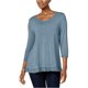 thumbnail image 1 of Estilo y co. Camiseta básica con dobladillo con volantes para mujer, azul, pequeña Style&co. Camiseta básica, 1 of 2