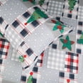 thumbnail image 2 of Hitime Queen Size 4-Piece Christmas Sheet Set - Ultra Soft & Breathable Polyester Bed Sheets, All Season Cooling Bedding with Deep Pockets, Wrinkle & Fade Resistant (Christmas Gray Splicing), 2 of 8