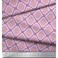 thumbnail image 2 of Soimoi Silk Fabric Flamingo & Moroccan Damask Decor Fabric Printed Yard 42 Inch Wide, 2 of 3
