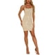 thumbnail image 2 of INSPIRE CHIC Vestido de Mujer con Lazo, Lentejuelas, Tirantes Espagueti, Vestido Mini para Fiesta de Cóctel XL Dorado, 2 of 4