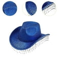 thumbnail image 6 of Segolike Cowboy Hat for Women Cowgirl Hat for Concerts Themed Party Wedding Birthday Gift Blue, 6 of 8