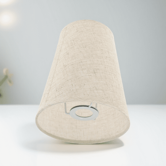 FOMIYES Beige Linen Fabric Lamp Shade for Desk Lamp E14 Bulb Compatible