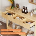 thumbnail image 6 of Pusnapku 47" Console Table, Fluted Wood Foyer Table with Charging Station, Narrow Couch Desk with Storage Shelf and 3 Drawers for Living Room, Hallway, 6 of 9