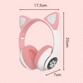 thumbnail image 3 of Auriculares Bluetooth para niños, Auriculares Plegables para niñas, Auriculares inalámbricos para niños con Orejas de Gato con luz LED y micrófono para la Escuela/Tableta/teléfono móvil/PC, 3 of 5