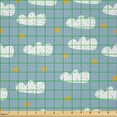 thumbnail image 2 of Ambesonne Blue Sky Fabric by the Yard Microfiber, Repetitive Doodle Style, 2 Yards, Pale Blue Pale Orange, 2 of 2