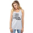 thumbnail image 2 of Single Taken Building My Empire Women's Fashion Sleeveless Flowy Racerback Workout Yoga Tank Top Sport Grey Large, 2 of 3