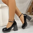 thumbnail image 3 of SACFOF Women’s High Chunky Platform Closed Toe Block Heels Square Toe Ankle Strap Dress Wedding Party Pumps Shoes, 3 of 6