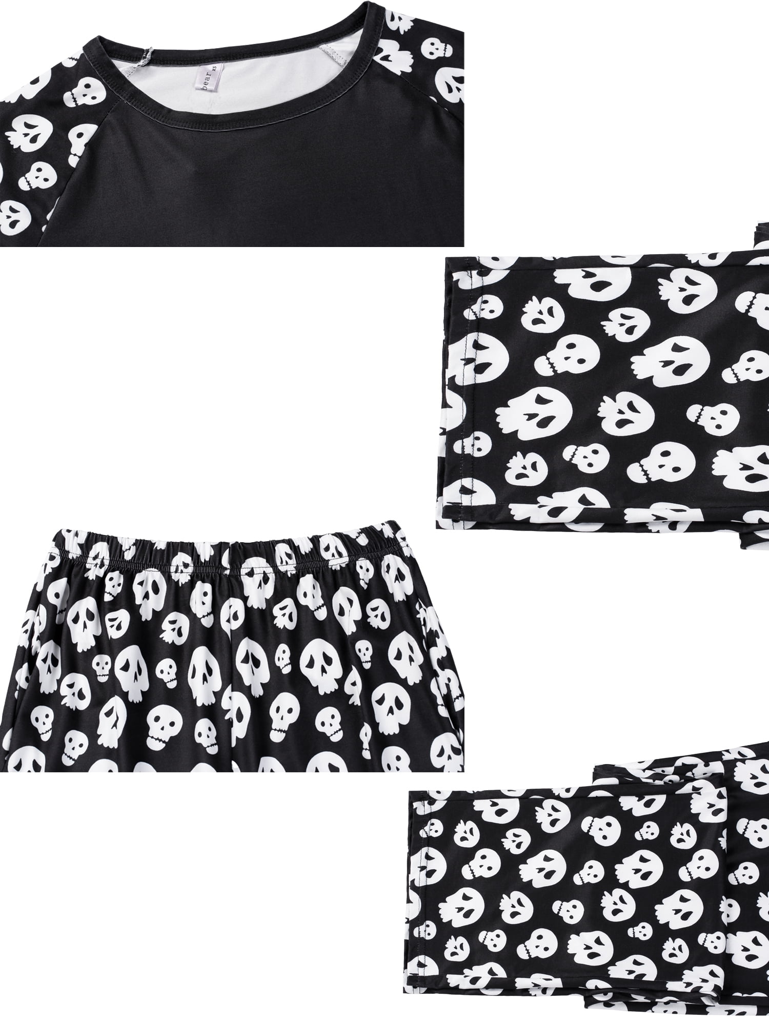 DARING DIVA Pajama Set Print Long Pajama Top Matching Sleep Pant ["Boys & Girls"] S Black