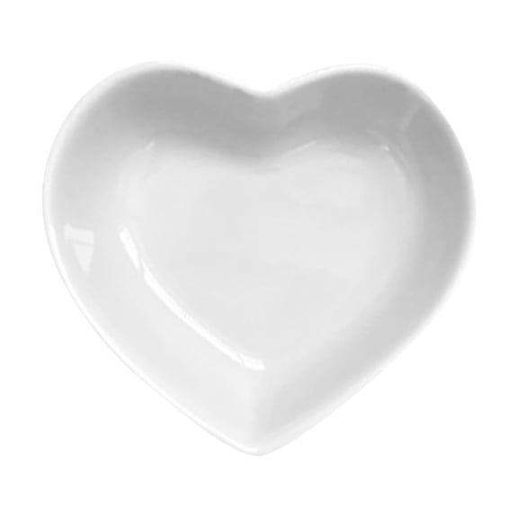 1PC Heart Shaped Ceramic Food Bowl Non Tipping Design Decorative Small Serving Dish for Dessert Fruit Snacks Stylish Attractive Kitchen Tableware