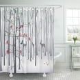 thumbnail image 1 of ABPHQTO Silueta roja árbol de Navidad en el bosque blanco invierno pájaro escena paisaje rama baño cortina de ducha 165x180 cm ABPHQTO PKNMT66x72Shower-8986, 1 of 2