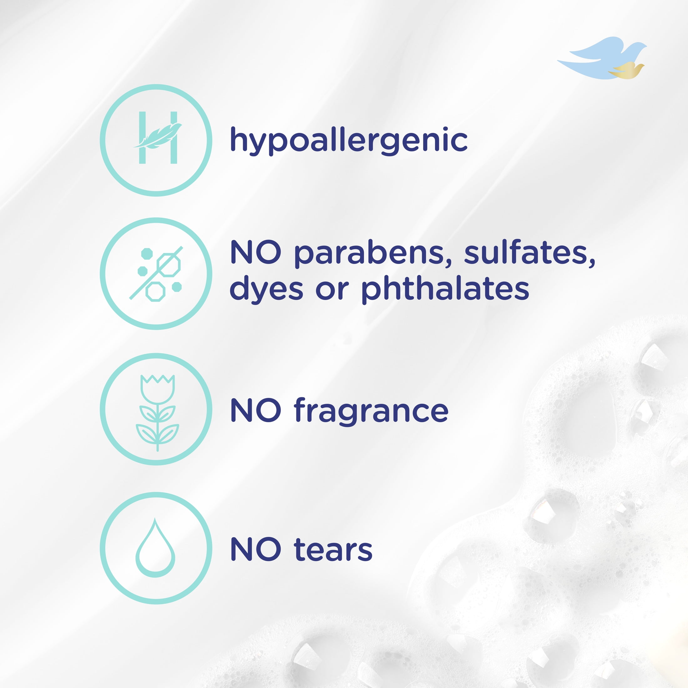 (6 pack) Baby Dove Sensitive Skincare Liquid Body Wash Fragrance Free Moisture, Hypoallergenic, 34 oz