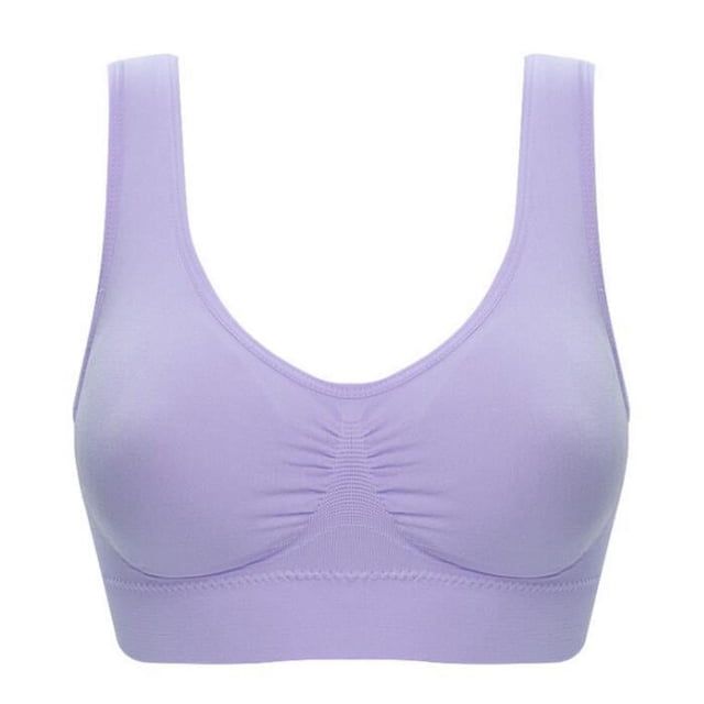 Sujetador deportivo sin almohadilla para el pecho y sin aros de acero, talla grande, para mujer, de una sola capa, sin almohadilla para el pecho, ropa interior para mujer
