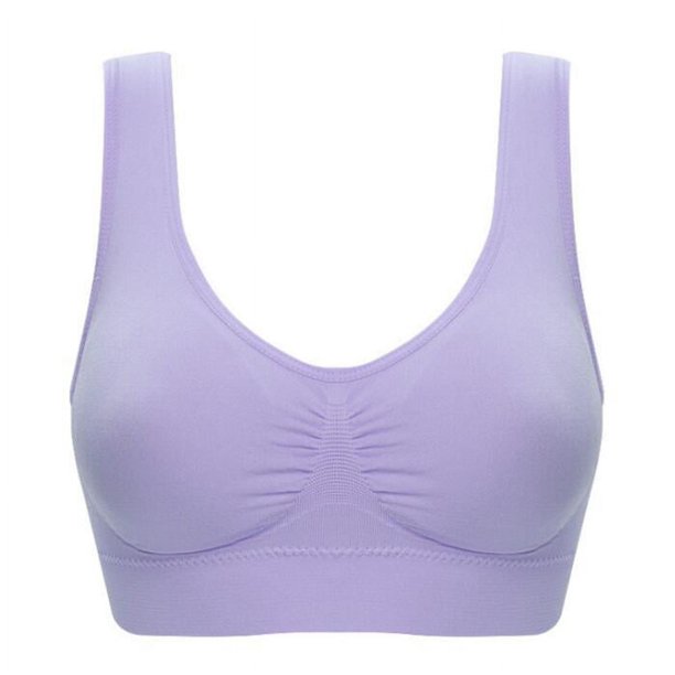 Sujetador deportivo sin almohadilla para el pecho y sin aros de acero, talla grande, para mujer, de una sola capa, sin almohadilla para el pecho, ropa interior para mujer