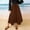 *Brown, variant on Women's Drawstring Elastic Waist Maxi Skirt with Asymmetric Hem ,Solid Color Casual Summer Long Skirt Brown,Women's Plus XXL