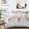 thumbnail image 3 of 3 Piece Red Brown Botanical Duvet Cover Set California King,Microfiber Comforter/Quilt Cover with Corner Ties and 2 Pillowcases,Watercolor Spring Eucalyptus Leaves Soft Bedding with Zipper Closure, 3 of 8