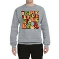 thumbnail image 2 of Wild Bobby In My Pumpkin Spice Era Groovy Letters Smiley Faces Thunderbolts Leaves Halloween Unisex Crewneck Sweatshirt, Heather Grey, XX-Large, 2 of 6