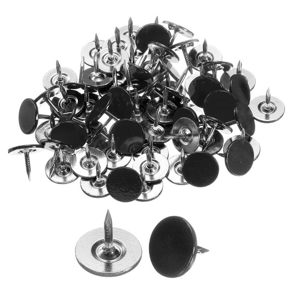 60Pack Upholstery Tacks, 11mmx10mm Flat Head Thumb Tack, Black