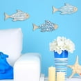 thumbnail image 1 of pstuiky Decoración de pared colgante de madera con forma de banco de peces para el hogar o dormitorio. Arte para colgar en la pared. Artesanía de madera., 1 of 5