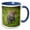 Blue/White, variant on 3drose, Tanzania. African Leopard Stalking Prey, Serengeti National Park., 11oz Mug