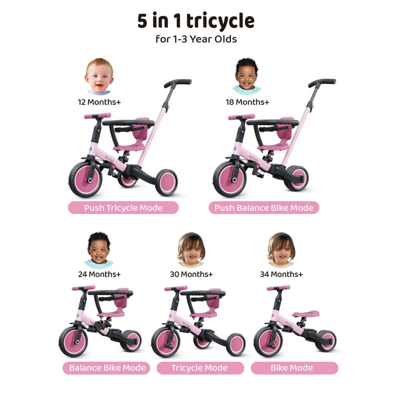 newyoo Tricycle draisienne 5 en 1, Tricycle de 1 à 3 Ans | FindTheDeal