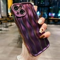 thumbnail image 3 of Water Ripple Pattern Case for iPhone 13 Soft TPU Shockproof Camera Protective Back Cover for Women Girl Curly Wave Frame Phone Case for iPhone 13 6.1 Inch Purple, 3 of 12