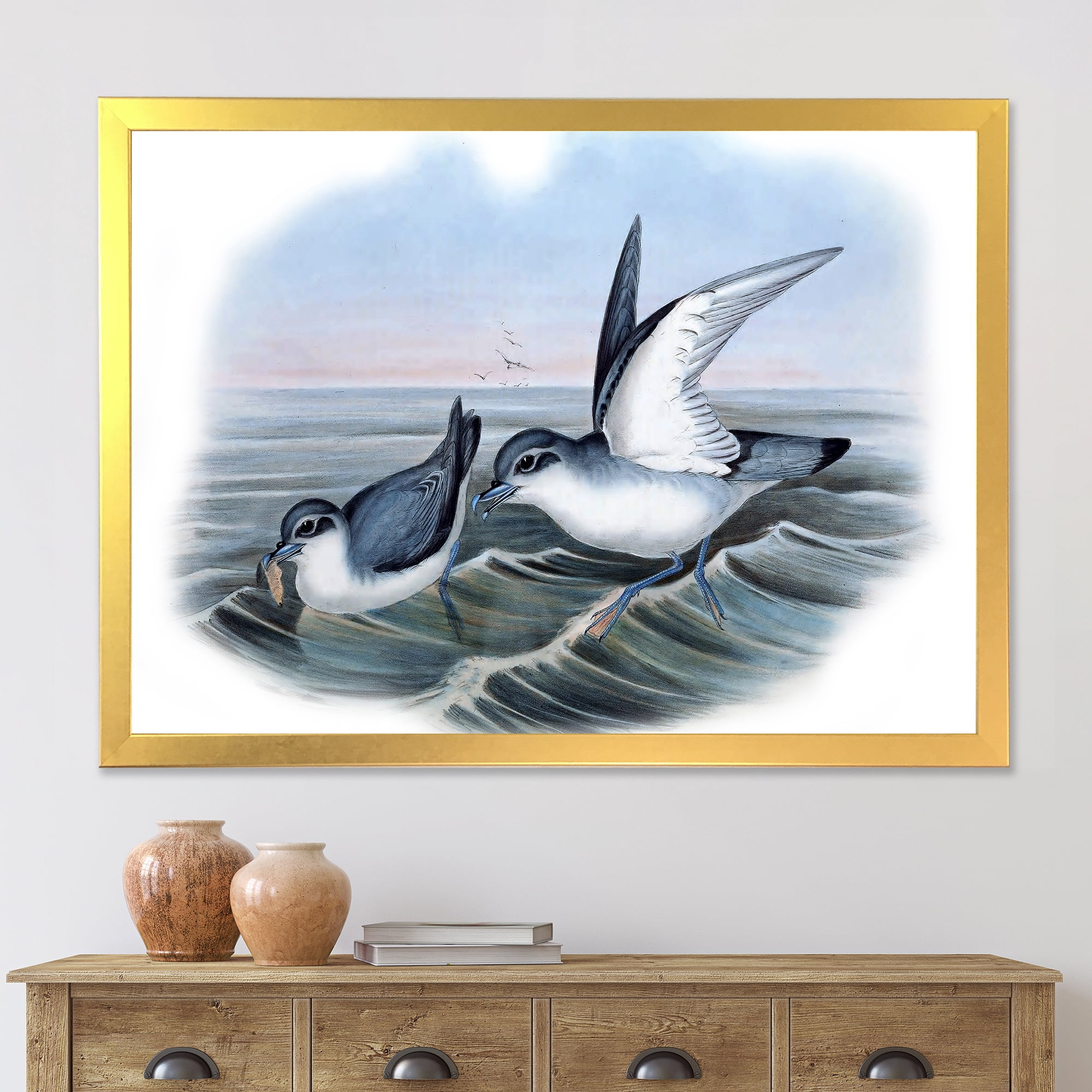 Designart 'Ancient Bird Life X' Traditional Framed Art Print