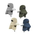 thumbnail image 4 of mmirethe Wide Brim Fishing Hat with Fan Hats Beach Sun for Travel Backpacking Navy M 1Set, 4 of 6