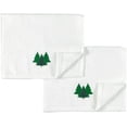 thumbnail image 6 of Serafina Home Farmhouse Christmas Fingertip Towels: Plush Velour Cotton Embroidered Forest Trees, One with Decorative Plaid, Set of 2 Towels (18" x 11" Inch), 6 of 6