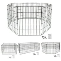XgoodX  30" Metal Dog Cat Fence Exercise Playpen Kennel 8 Panel Safe For Pet 2PCS